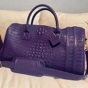 Purple vegan leather travel set
